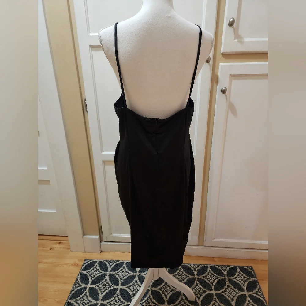 SHEIN Women's Fashion Leather Wrap Hem Cami Dress NWOT - Picture 9 of 15